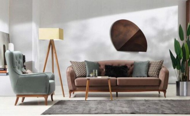 Garnitūra Sofa garnitūra Luxus dīvāns 4+1 sēdvietu grupa dzīvojamā istaba auduma dizaina mēbeles