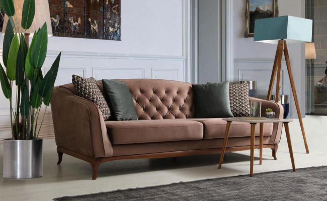 Garnitūra Sofa garnitūra Luxus dīvāns 4+1 sēdvietu grupa dzīvojamā istaba auduma dizaina mēbeles