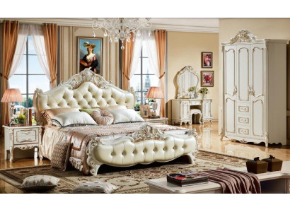 Chesterfield guļamistaba gulta dizaina gultas luksusa mēbeles 3 gab. nakts palīgā tablete