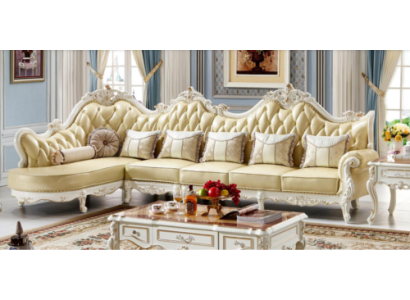 Klasiskā Chesterfield dīvāns Sofa polsteret garnitur Ecksofa Bāroka stūrītis