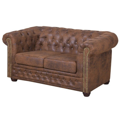 Chesterfield York Gobi 2 divvietīgs ādas dīvāns polster mīkstie dīvāni dīvānos jauns