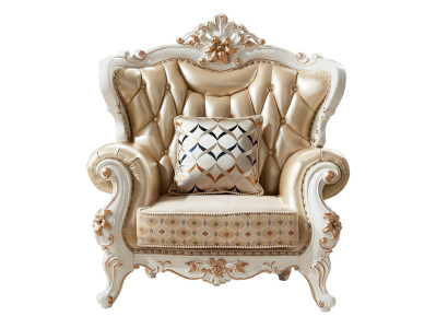 Krēsla krāsa gaiši brūna Eleganta dizaina ādas krēsla Klasiskās dzīvojamās istabas Dzīvokļi palaces-style