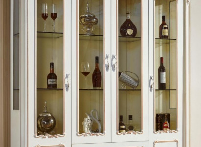 Vitrīna skapji Vitrīnas koka luksusa dzīvojamās istabas mēbeles skapis baroks