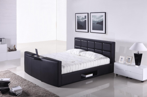 Gultas ar pacēlāju TV turētājs guļamistabā gultas polsteris divvietīga