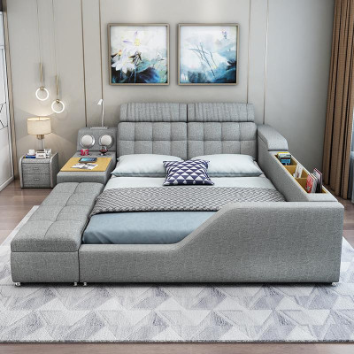 Divu personas gulta Pamatgulta Guļamistaba 180x200cm Daudzfunkcionāls gultas galds Gultas.