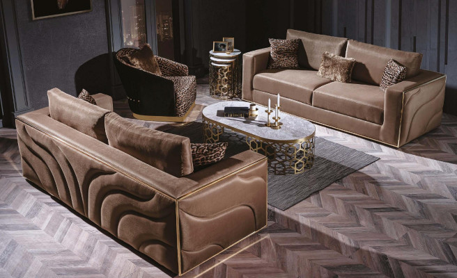 Sofasets Garnitūra 3+1 sēžu polsteris iekļaujot dīvānu galdiņu un palīgstalū un 4 gab.
