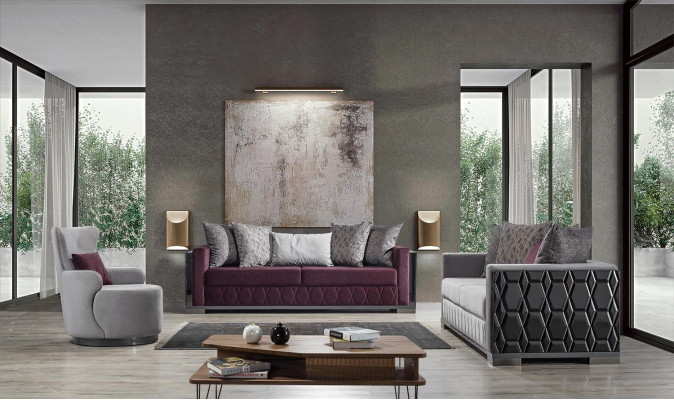 Moderns Dīvāns Sofas Dizaina Dīvāns Trīsisēdētājs Sēdeklis Burgundijas Dīvāns 3 Sēdvietas