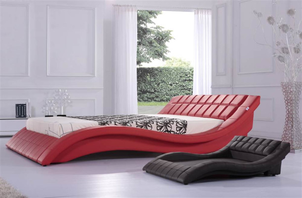 Divvietīga laulība Gulta Gultas XXL Ādas karkass Jauna divguļamā gulta Dizainera pārvalks