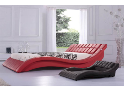 Divvietīga laulība Gulta Gultas XXL Ādas karkass Jauna divguļamā gulta Dizainera pārvalks