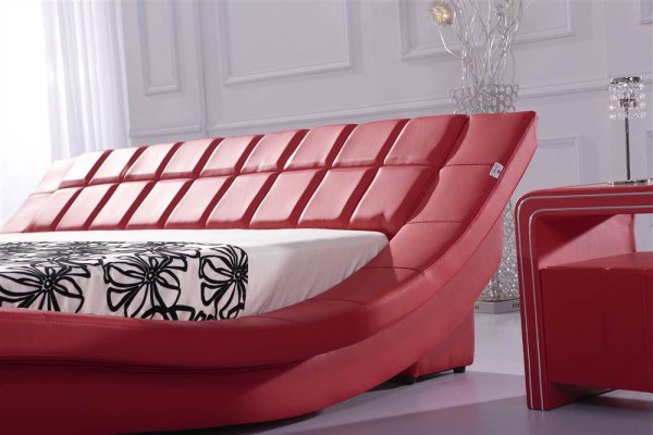 Divvietīga laulība Gulta Gultas XXL Ādas karkass Jauna divguļamā gulta Dizainera pārvalks