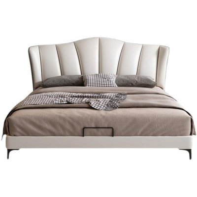 Gultas tekstils viesnīca luksusa apģērbs sēdeklis ādas Itālijas dizainera gulta guļamistaba