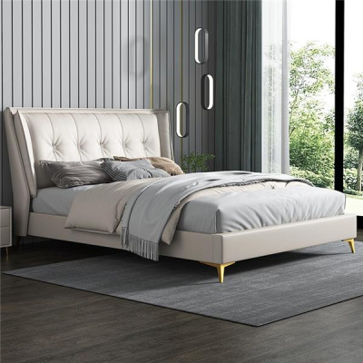 Gultas ādas viesnīca luksusa mēbeles Itāļu mēbelu dizainera gulta guļamistaba