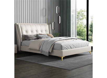 Gultas ādas viesnīca luksusa mēbeles Itāļu mēbelu dizainera gulta guļamistaba