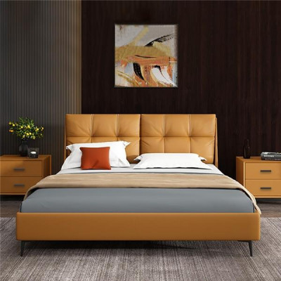 Gultas Tekstils Āda Viesnīca Luksusa Apsēji Samts Audums Dizainera Gulta Guļamistaba