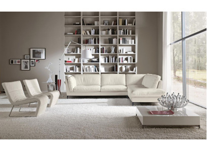 Prianera Couch Stūra dīvāns Dzīvojamā istaba Dizains Āda Moderns L-forma