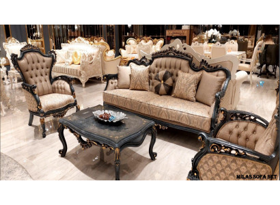 Sofas komplekts 3+1+1 sēdvietas galds ar luksusa dīvānu komplektu Dīvāns Krēsli Auduma dīvāns