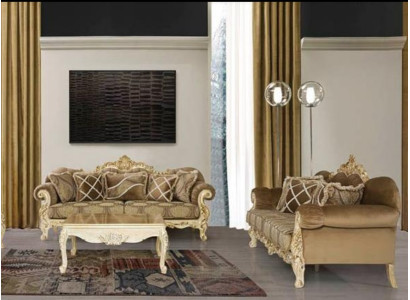 Sofas komplektā 3+3 sēdvietas Klasiskā pilsētas mēbeles Atdalāmais dekoratīvais dīvāns Stoff Wohnzimmer Couch Set Neu