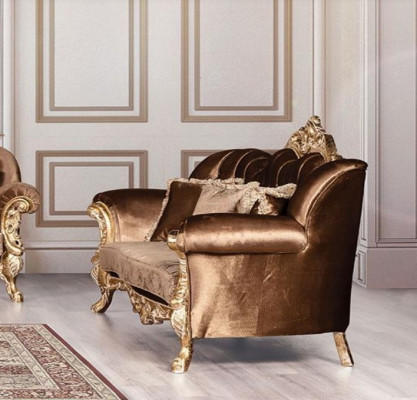 Sofas komplekts 3+3 sējvieta Luksusa galdiņi Sofa Kanapēs Kopums Baroks Dzīvojamā istaba