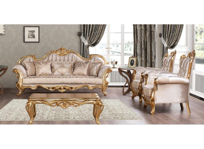 Sofa komplekts 3+1+1 guļamvieta Sofa krēsls Dīvāns Sēdekļi Komplektācija Audums Baroks