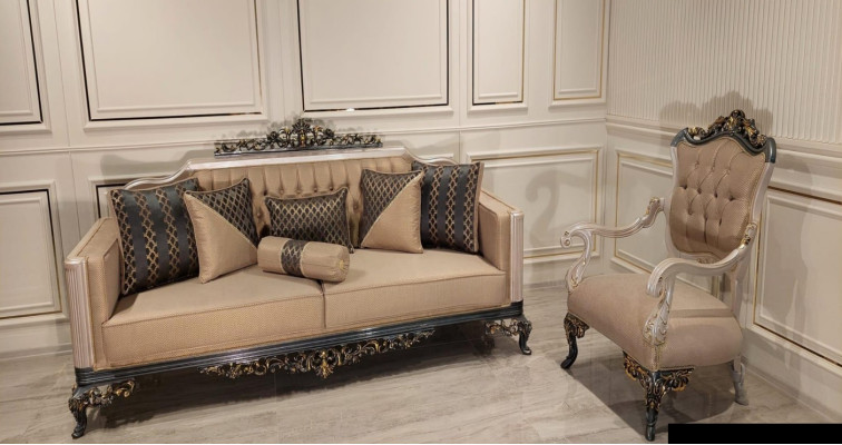 Luksusa garnitūra komplektā sofé garnitūrá 3+1 sēdekļa sofa dīvāni krēsli audums 2 gab. komplekti