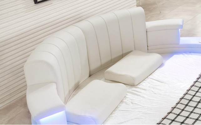 Apgrieztu gultu mēbeles Moderns luksusa gultas gultas karkass 200x200 apļveida.