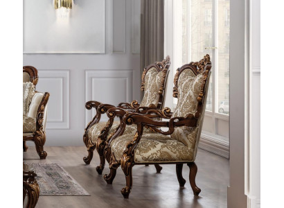 Krēsls Baroks Dīvāns Sofa Atpūta Audums Lounge Audums Sēdētājs Luksussēdeklis Poliesters