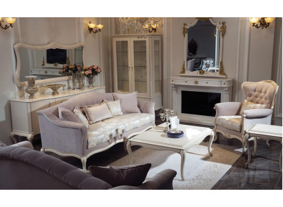 Sofas komplekts Ar diviem dīvāniem un vienu krēslu Sofa, galdiņš, piegājiens galda komplekts ar trim gabaliem.