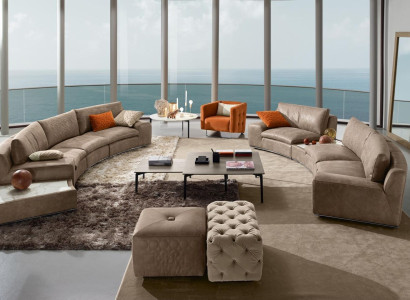Villa Rund Couch Design Wohnlandschaft Runde Sofa Couchen Möbel Ecksofa -> Villa apaļa dīvāna dizains dzīvojamā zona apaļais dīvāns mēbeles stūra dīvāns