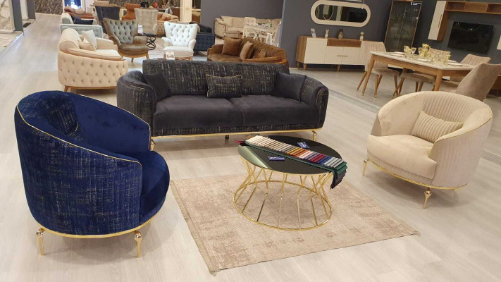 Sofa komplekts 331 sēdekļi Mūsdienīgs dīvāns Dīvāns Krēsls Dīvāni Luksusa komplekts 3 gab.