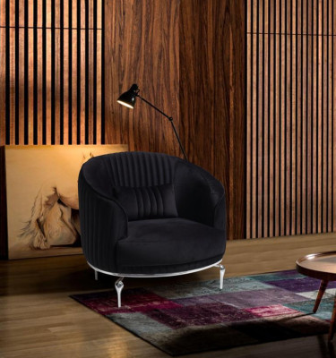 Sofas komplekts Dzīvojamais istaba Sofas komplekts 3+1 vietas Moderns Melns Sofa komplekts