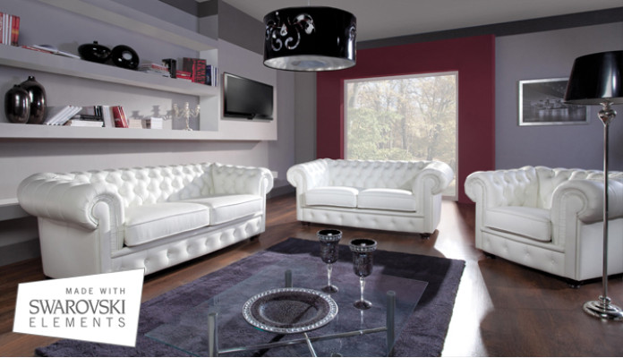Sofas komplektā Chesterfield 3+2 sēdvietas diivanam Sēdeklis Pildspilvji Klasiskās dīvānu modelis
