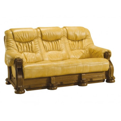 Sofas komplekts no koka un ādas 3+2+1 Klasiskais komplektēts internieru komplekts ar sēdvietām un polsterējumu.