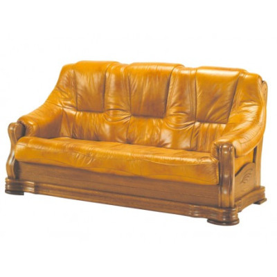 Sofas komplekts no koka ar ādas apdari 3+2+1 pilnīgs komplekts klasiskā dizaina sēdvietām.