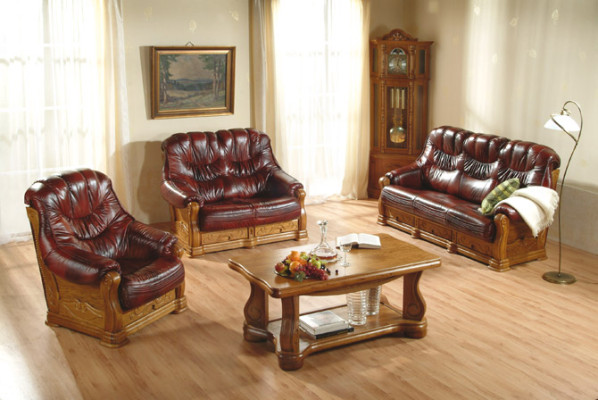 Divvietīga dīvāna Klasiskais ādas dīvāns Dīvāni Polster Sofa 2 Sitzer Leder