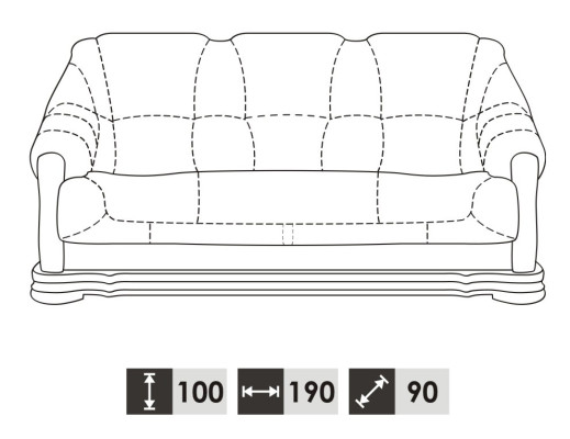 Sofa komplekts 3+2+1 sēdvietas Klasiska dzīvojamās istabas mēbele Dīvāns Couch Polster