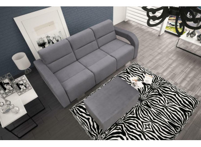 Guļamā sofa - 3-vietīga izvelkamā gulta ar gultas kasti - dīvāns ar izklājamo gultu
