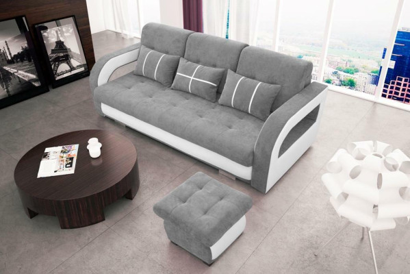 Dīvāns Sofa Polster Sofas Couchen gulta ar 3 sēdvietām + pufi jauns