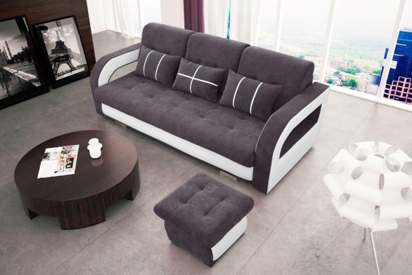 Dīvāns Sofa Polster Sofas Couchen gulta ar 3 sēdvietām + pufi jauns