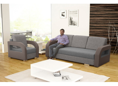 Schlafsofa Klappcouch 3-Sitzer Schlaffunktion + Bettkasten Couch Design Sofa  Guļamistaba Ar Klases Dīvāns 3-Vietīgs Guļamfunkciju + Gultas Kaste Dīvāns Dizaina Dīvāns