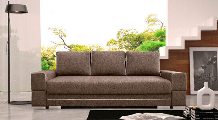 Gulta dīvāns 3-vietīgs ar izvelkamo gultas funkciju + atvilktni Dīvāns Sofa Saliekamais dīvāns