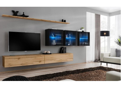 Mājupgrādājums 340cm luksusa mēbeles sienas skapis Moderns komplekts sienas plaukts dizains