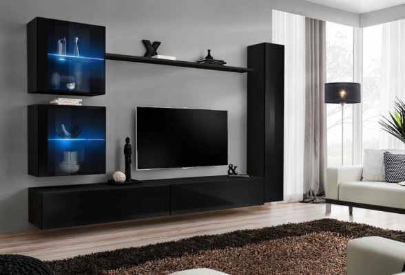 Melnā mājās izvietotā komplektā komplekts dizaina mēbeles TV statīvs Moderns