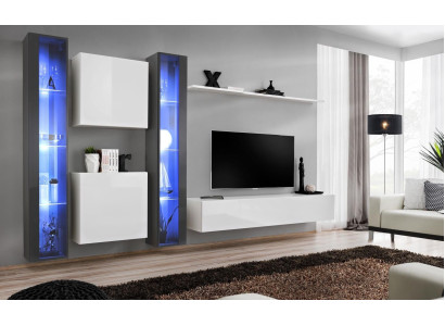 Dzīvojamā siena Komplekts 6 gab. Sienas skapis dzīvojamo telpu mēbeles.