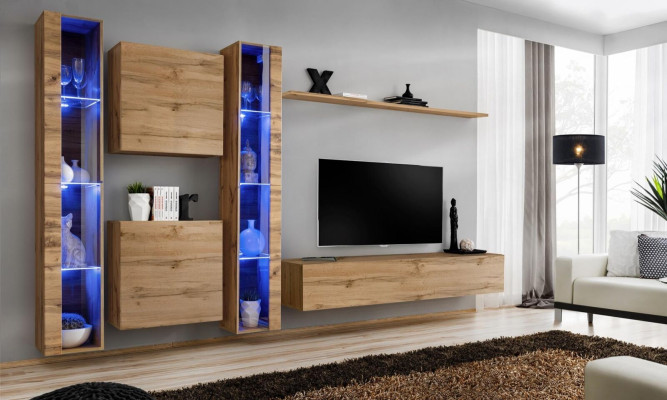Braun dzīvojamais sienas skapītis Moderns sienas skapītis Luxus mēbeles Sienas komplekts