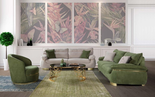 Sofa komplekts 3+3+1 sēdvietas dīvāns pelēks dīvāns apdare audums mēbeles