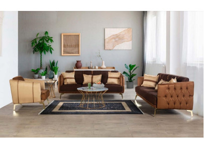 Sofagarnitur Sofa Garnitur 3+3+1 Sitzer Sessel Chesterfield Dreisitzer -> Dīvāngarnitūra Dīvāns Garnitūra 3+3+1 Sēdvietu Krēsls Chesterfield Trīsvietīgais