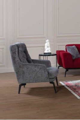 Sofas komplekts 331 Sēdeklis Polster Sofa dzīvojamā zona Mēbeles Sarkanā Pelēka