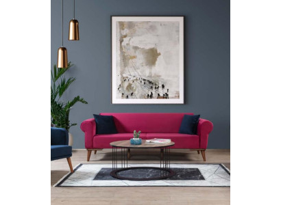 Dizainera dīvāns ar 3 sēdvietām - liels dīvāns, trīsvietīgs tekstila apdare.