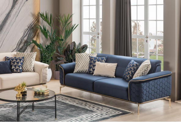 Sofagarnitur Garnitur Sofas Sofa Krēsli Trīspersonu 3+3+1 Sēdekļi Auduma Grupa Neuu