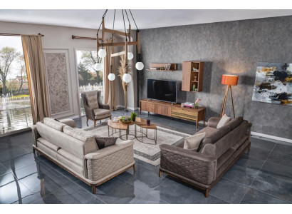 Sofa Lux pryžu galds Ziras pirmais Sitzer audums mūsdienīgs dizains jauns